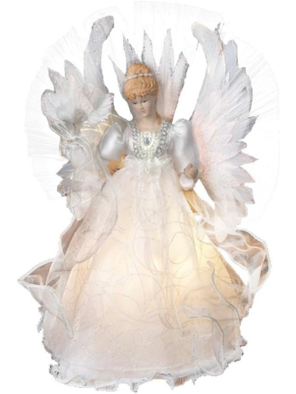 Kurt Adler 14-Inch Multi Fiberoptic Angel Treetop